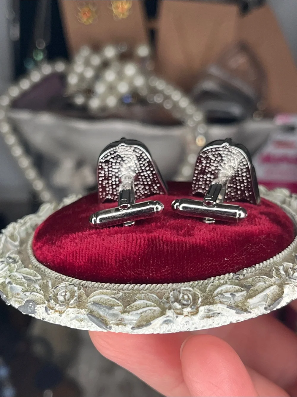 Silver Darth Vader Helmet Cufflinks - Men Accessories